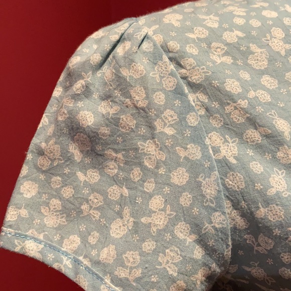 Two Percent Homme Hula Girl Light Blue Floral Print Button Down Small - Picture 4 of 7